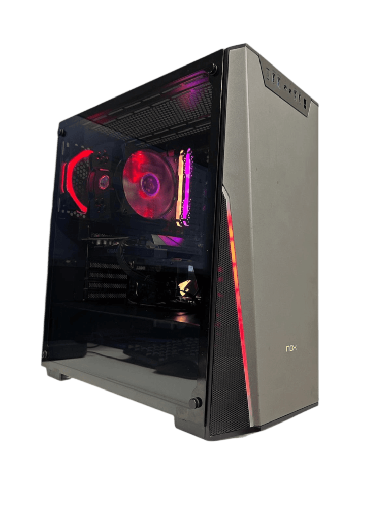 PC gaming reacondicionado en caja Nox con iluminación RGB